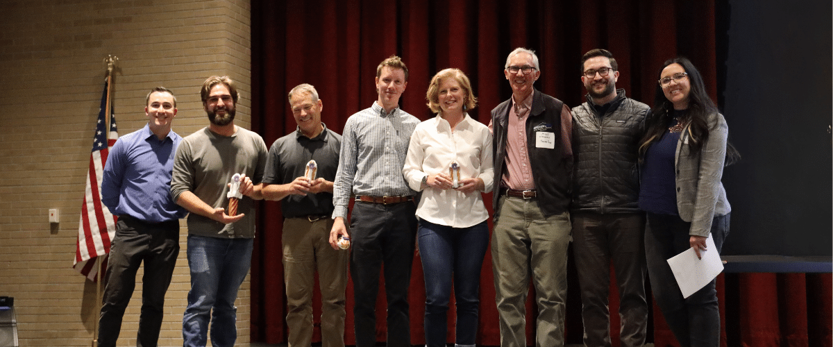 Pitch Competition finalists on stage in Sterling
